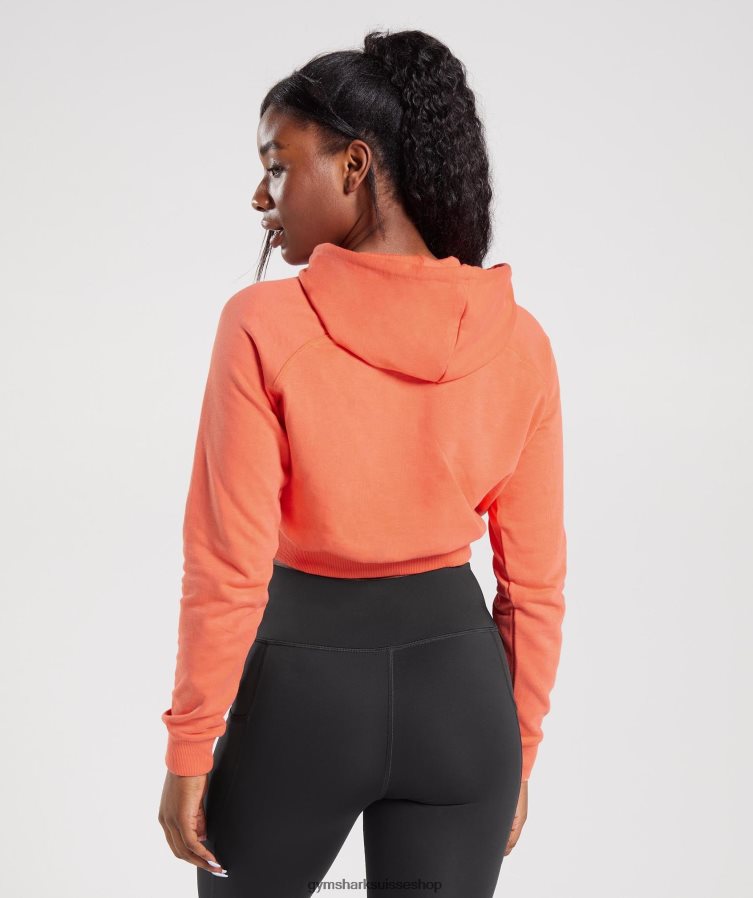 ch Gymshark femmes sweat à capuche crop orange aérospatiale 02FP6T406 vêtements