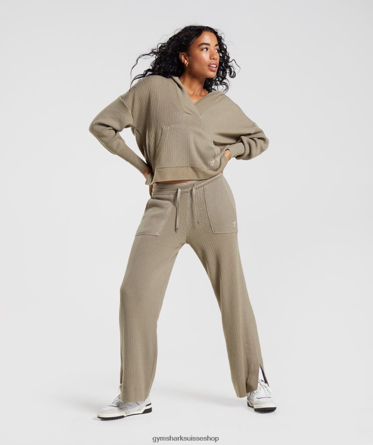 ch Gymshark femmes sweat à capuche en maille pause marron ciment/gris caillou 02FP6T384 vêtements