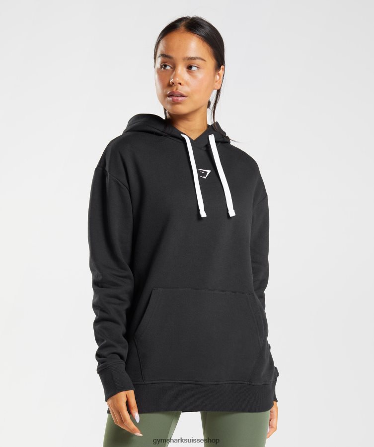 ch Gymshark femmes sweat à capuche fraction noir blanc 02FP6T386 vêtements