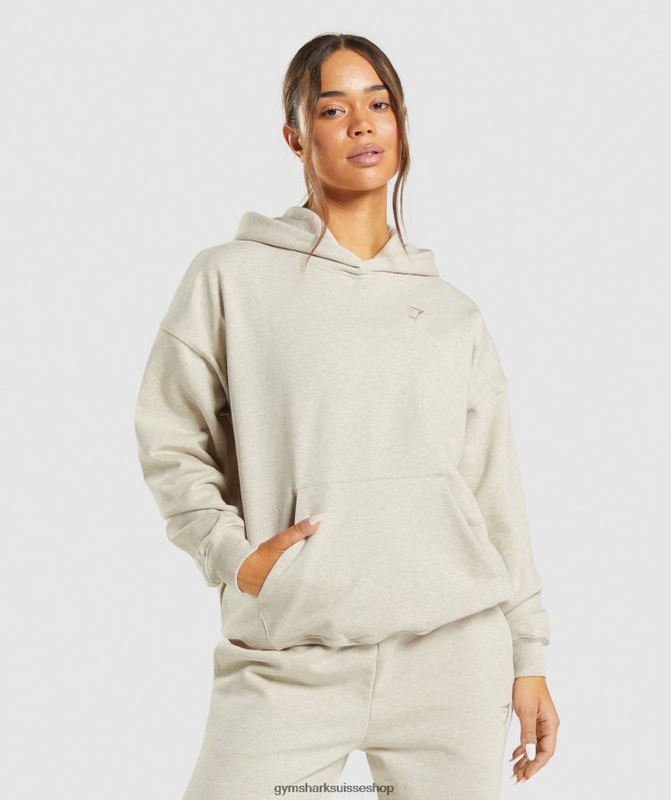 ch Gymshark femmes sweat à capuche jour de repos beige chiné 02FP6T411 vêtements