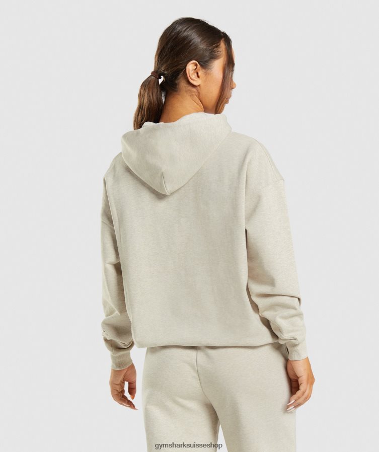 ch Gymshark femmes sweat à capuche jour de repos beige chiné 02FP6T411 vêtements