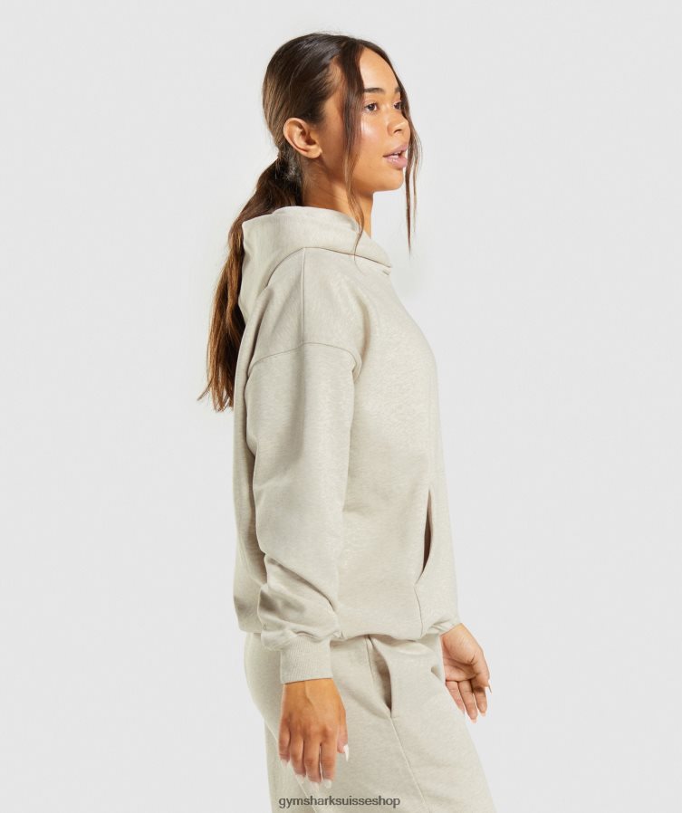 ch Gymshark femmes sweat à capuche jour de repos beige chiné 02FP6T411 vêtements