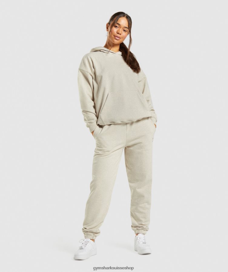 ch Gymshark femmes sweat à capuche jour de repos beige chiné 02FP6T411 vêtements