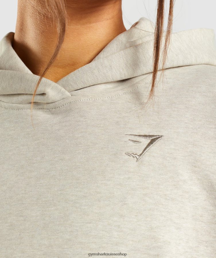 ch Gymshark femmes sweat à capuche jour de repos beige chiné 02FP6T411 vêtements