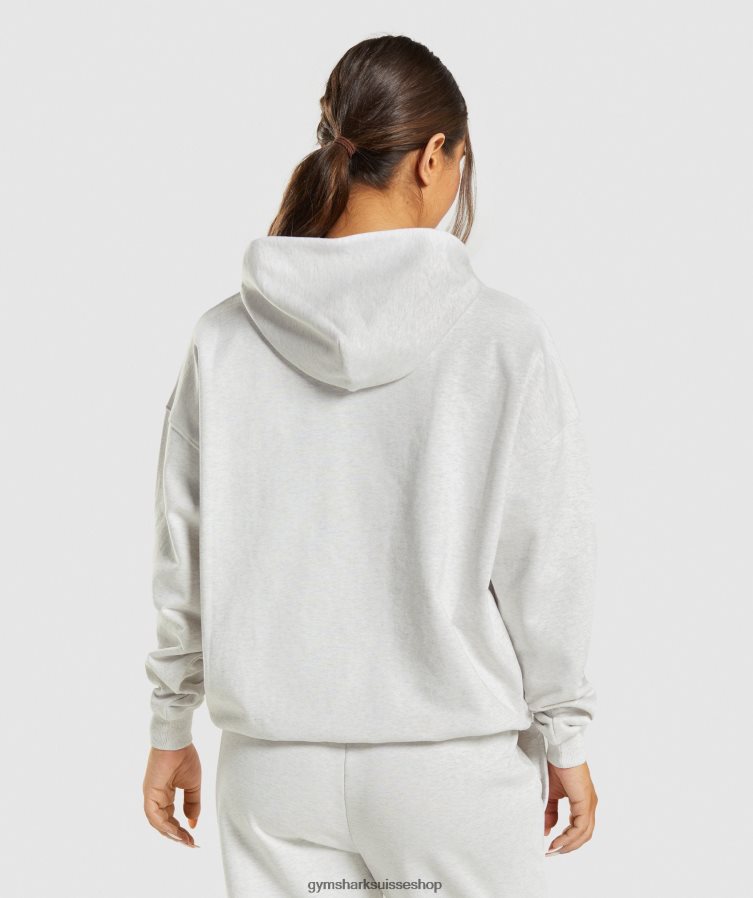 ch Gymshark femmes sweat à capuche jour de repos blanc chiné 02FP6T361 vêtements