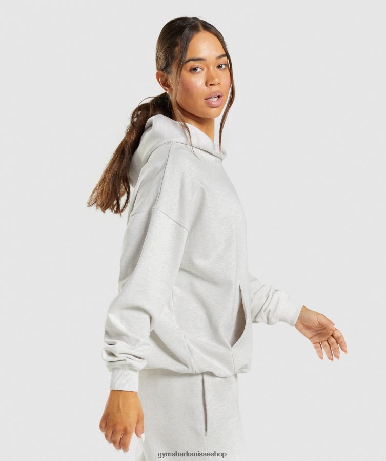 ch Gymshark femmes sweat à capuche jour de repos blanc chiné 02FP6T361 vêtements