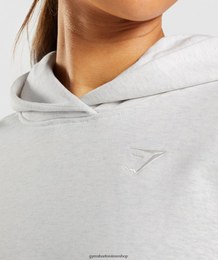 ch Gymshark femmes sweat à capuche jour de repos blanc chiné 02FP6T361 vêtements