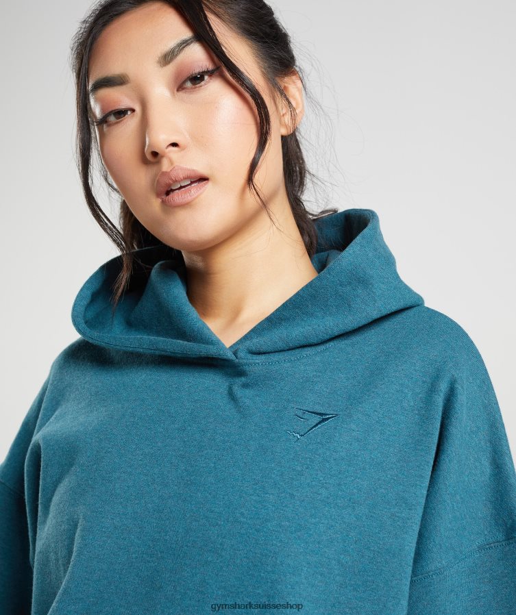 ch Gymshark femmes sweat à capuche jour de repos bleu acier chiné 02FP6T385 vêtements