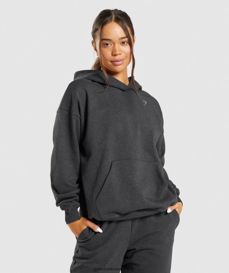 ch Gymshark femmes sweat à capuche jour de repos noir chiné 02FP6T345 vêtements