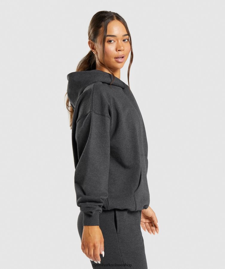 ch Gymshark femmes sweat à capuche jour de repos noir chiné 02FP6T345 vêtements