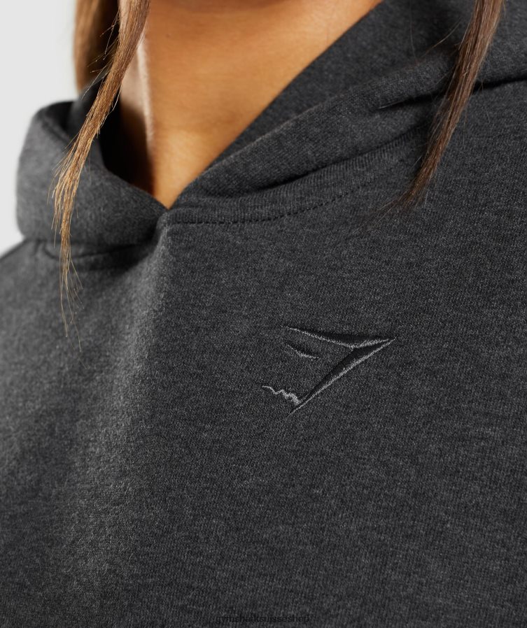 ch Gymshark femmes sweat à capuche jour de repos noir chiné 02FP6T345 vêtements