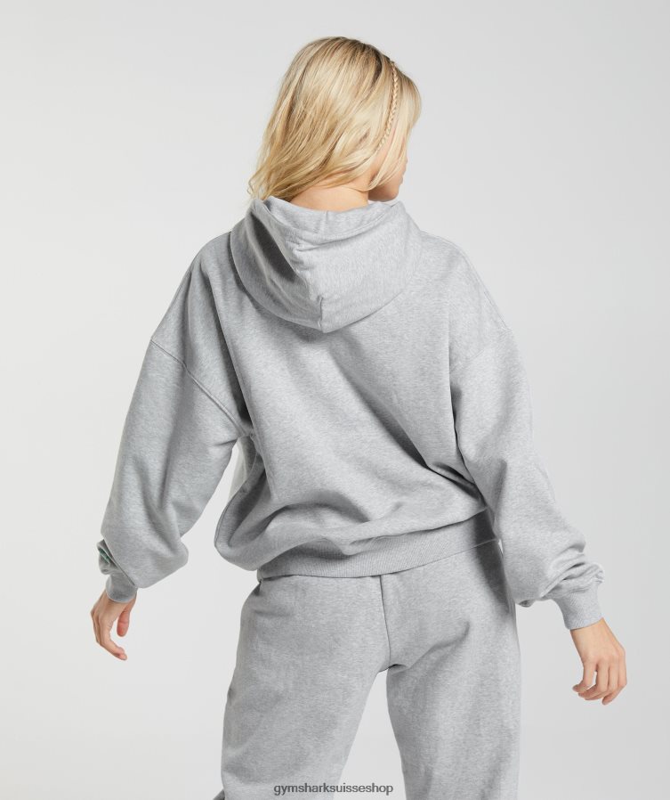 ch Gymshark femmes sweat à capuche maximisé gris clair chiné 02FP6T360 vêtements