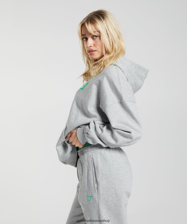 ch Gymshark femmes sweat à capuche maximisé gris clair chiné 02FP6T360 vêtements