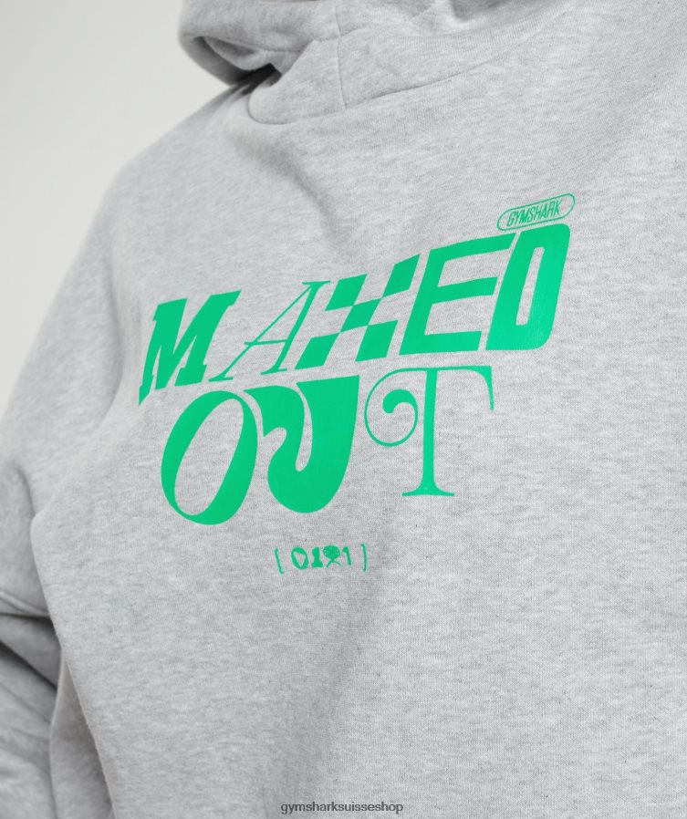 ch Gymshark femmes sweat à capuche maximisé gris clair chiné 02FP6T360 vêtements