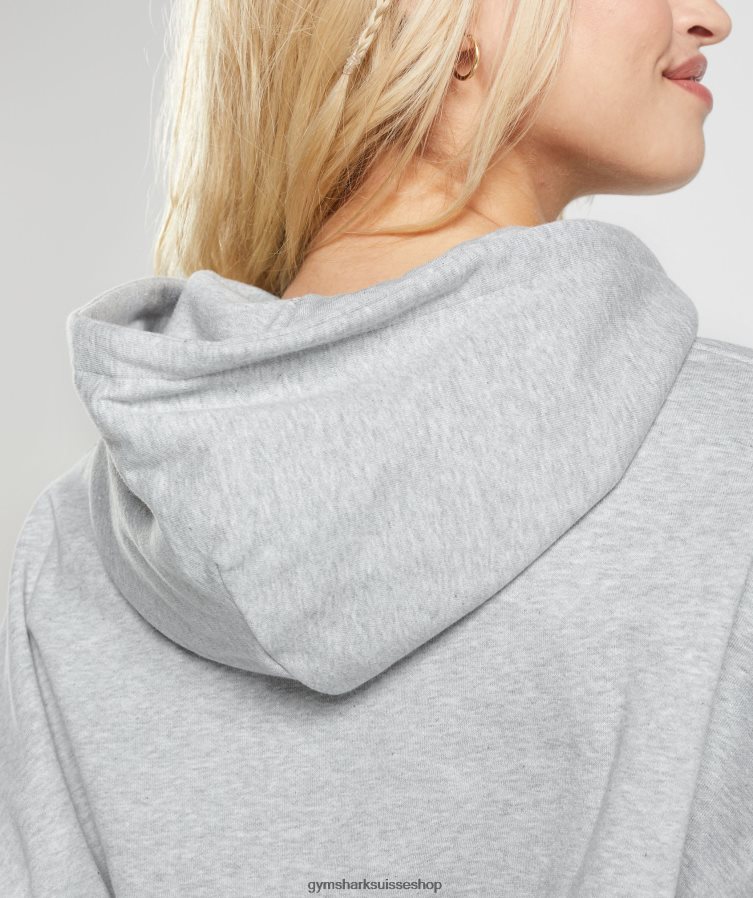 ch Gymshark femmes sweat à capuche maximisé gris clair chiné 02FP6T360 vêtements