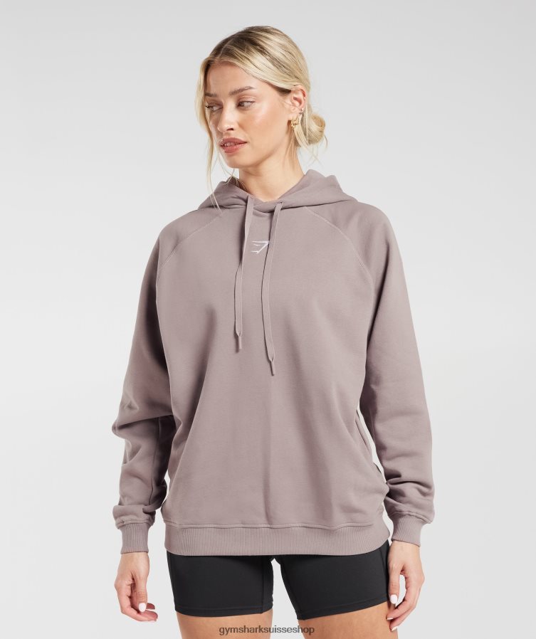 ch Gymshark femmes sweat à capuche oversize en polaire mauve délavé 02FP6T363 vêtements