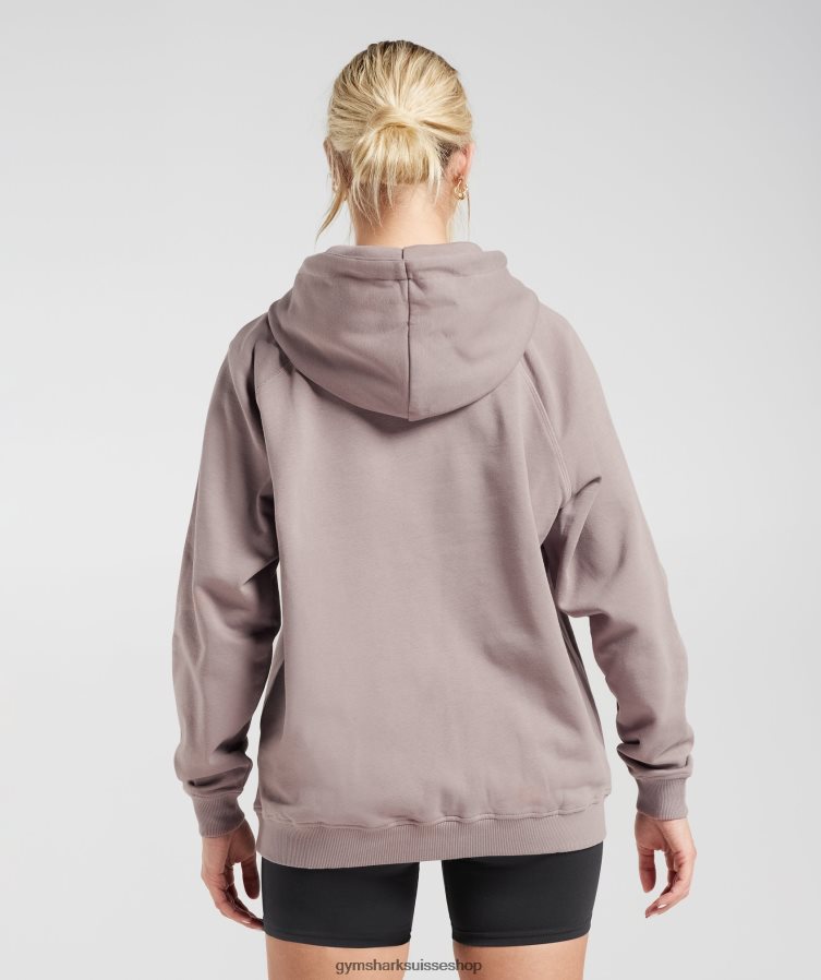 ch Gymshark femmes sweat à capuche oversize en polaire mauve délavé 02FP6T363 vêtements