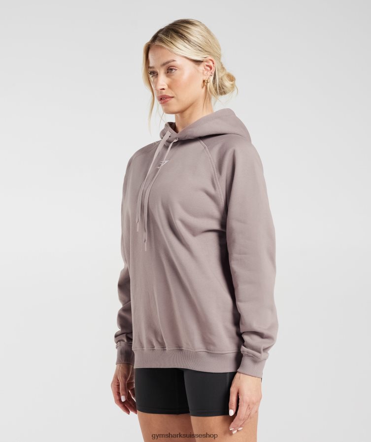 ch Gymshark femmes sweat à capuche oversize en polaire mauve délavé 02FP6T363 vêtements