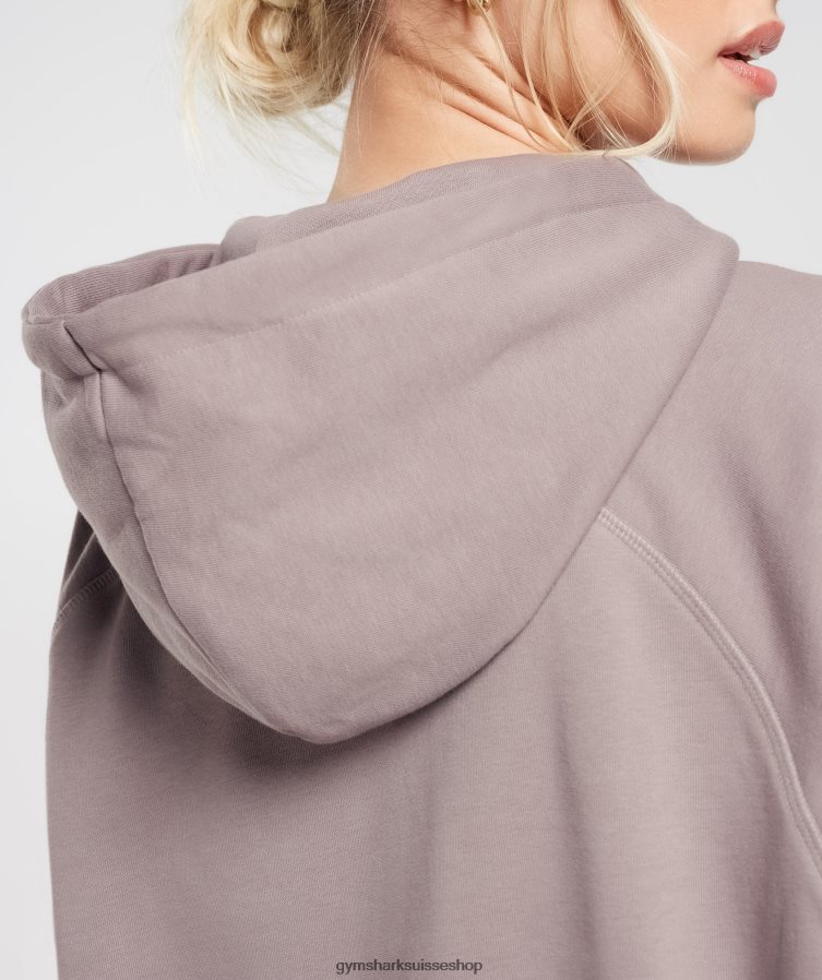 ch Gymshark femmes sweat à capuche oversize en polaire mauve délavé 02FP6T363 vêtements