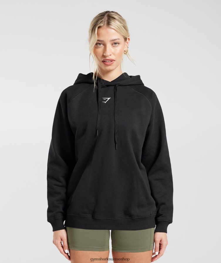 ch Gymshark femmes sweat à capuche oversize en polaire noir 02FP6T352 vêtements