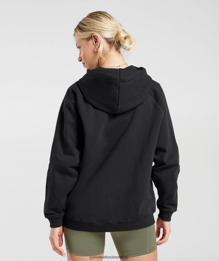 ch Gymshark femmes sweat à capuche oversize en polaire noir 02FP6T352 vêtements