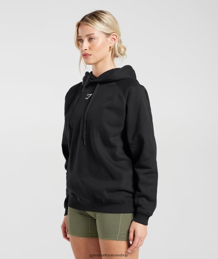 ch Gymshark femmes sweat à capuche oversize en polaire noir 02FP6T352 vêtements