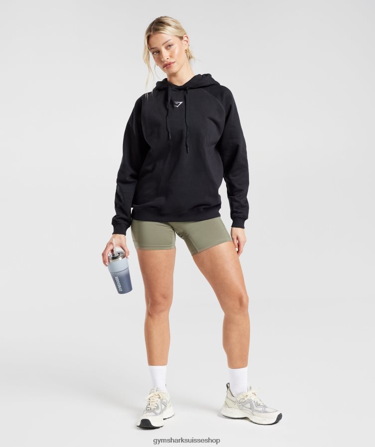 ch Gymshark femmes sweat à capuche oversize en polaire noir 02FP6T352 vêtements