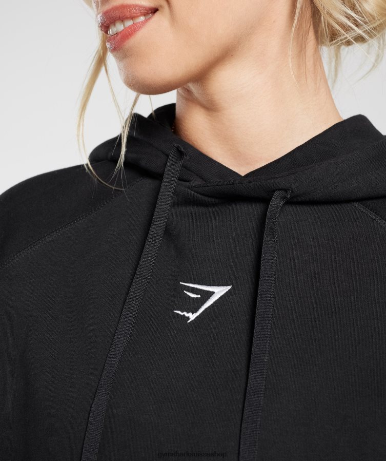 ch Gymshark femmes sweat à capuche oversize en polaire noir 02FP6T352 vêtements