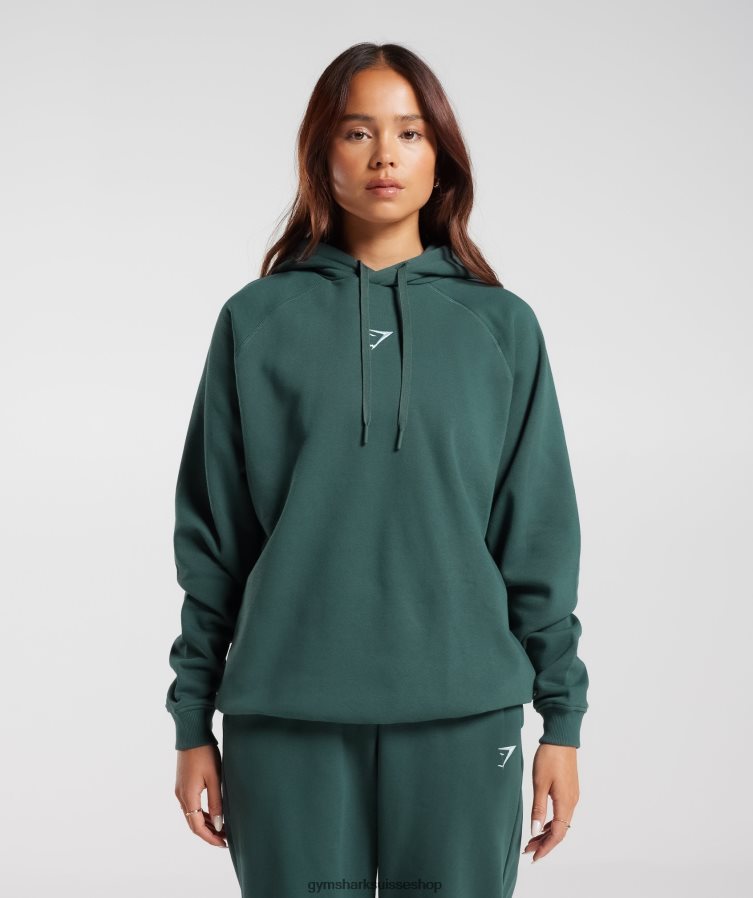 ch Gymshark femmes sweat à capuche oversize en polaire vert brouillard 02FP6T346 vêtements