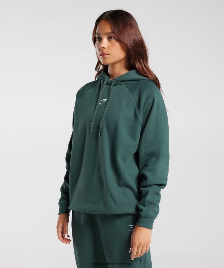ch Gymshark femmes sweat à capuche oversize en polaire vert brouillard 02FP6T346 vêtements
