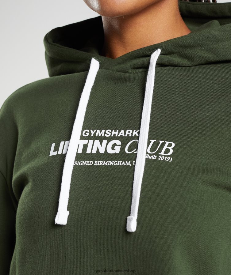 ch Gymshark femmes sweat à capuche oversize social club mousse d\'olivier 02FP6T378 vêtements