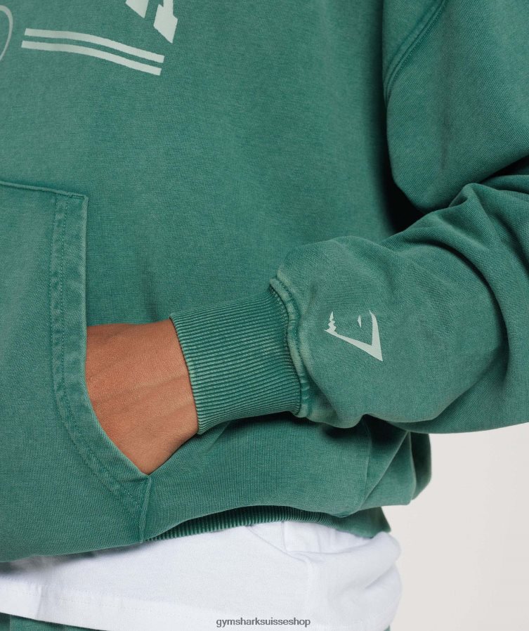 ch Gymshark femmes sweat à capuche oversize universitaire sarcelle d\'encre 02FP6T392 vêtements