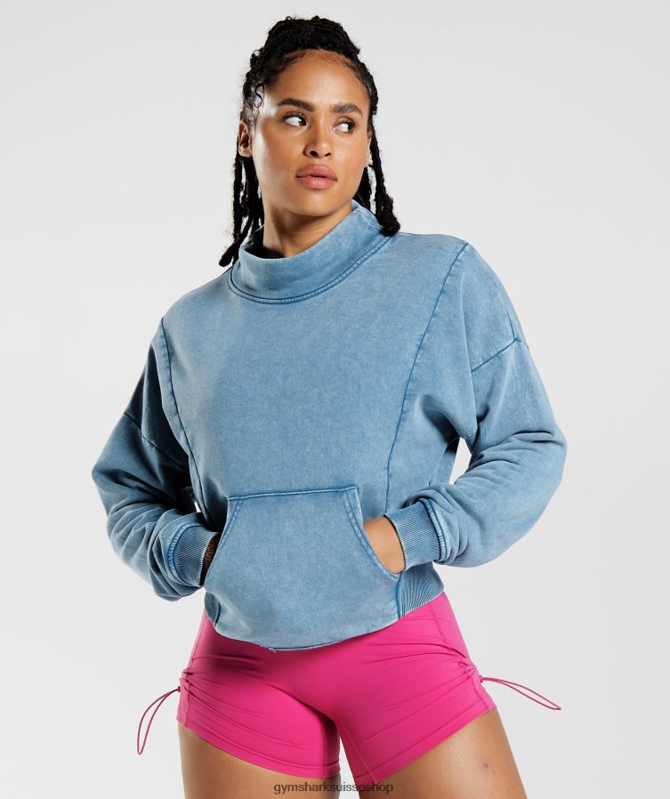 ch Gymshark femmes sweat délavé Legacy bleu au bord du lac 02FP6T404 vêtements