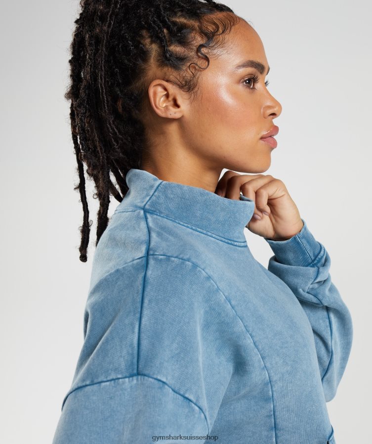 ch Gymshark femmes sweat délavé Legacy bleu au bord du lac 02FP6T404 vêtements