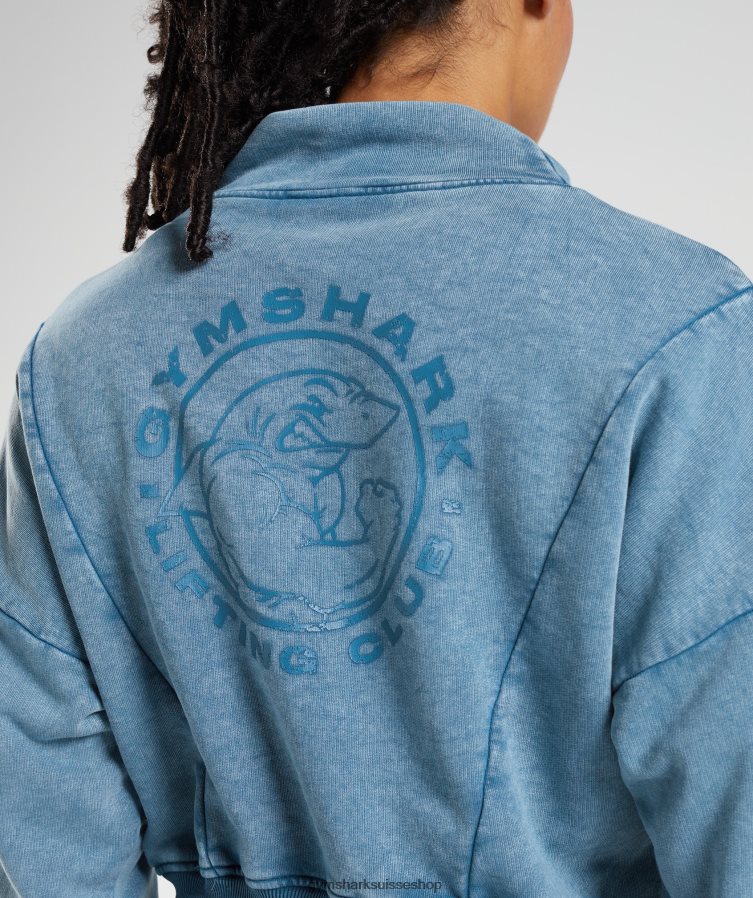 ch Gymshark femmes sweat délavé Legacy bleu au bord du lac 02FP6T404 vêtements