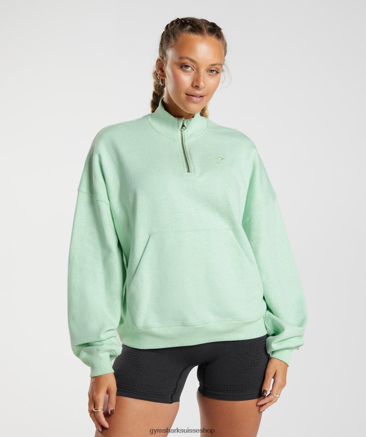 ch Gymshark femmes sweat jour de repos pull 1/2 zip marne verte rafraîchissante 02FP6T379 vêtements