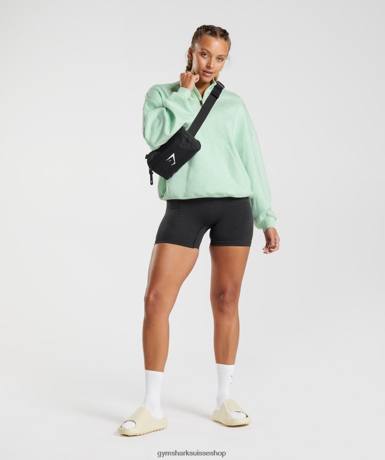 ch Gymshark femmes sweat jour de repos pull 1/2 zip marne verte rafraîchissante 02FP6T379 vêtements