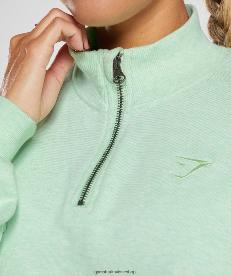 ch Gymshark femmes sweat jour de repos pull 1/2 zip marne verte rafraîchissante 02FP6T379 vêtements