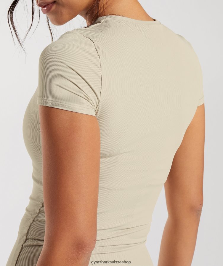 ch Gymshark femmes élever le sommet brun sable 02FP6T440 vêtements