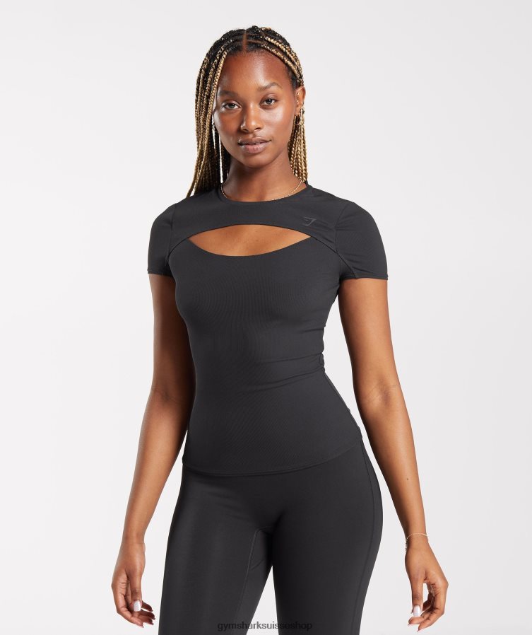 ch Gymshark femmes élever le sommet noir 02FP6T424 vêtements