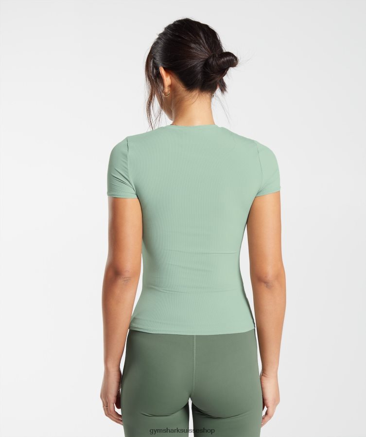 ch Gymshark femmes élever le sommet vert sauge du désert 02FP6T445 vêtements