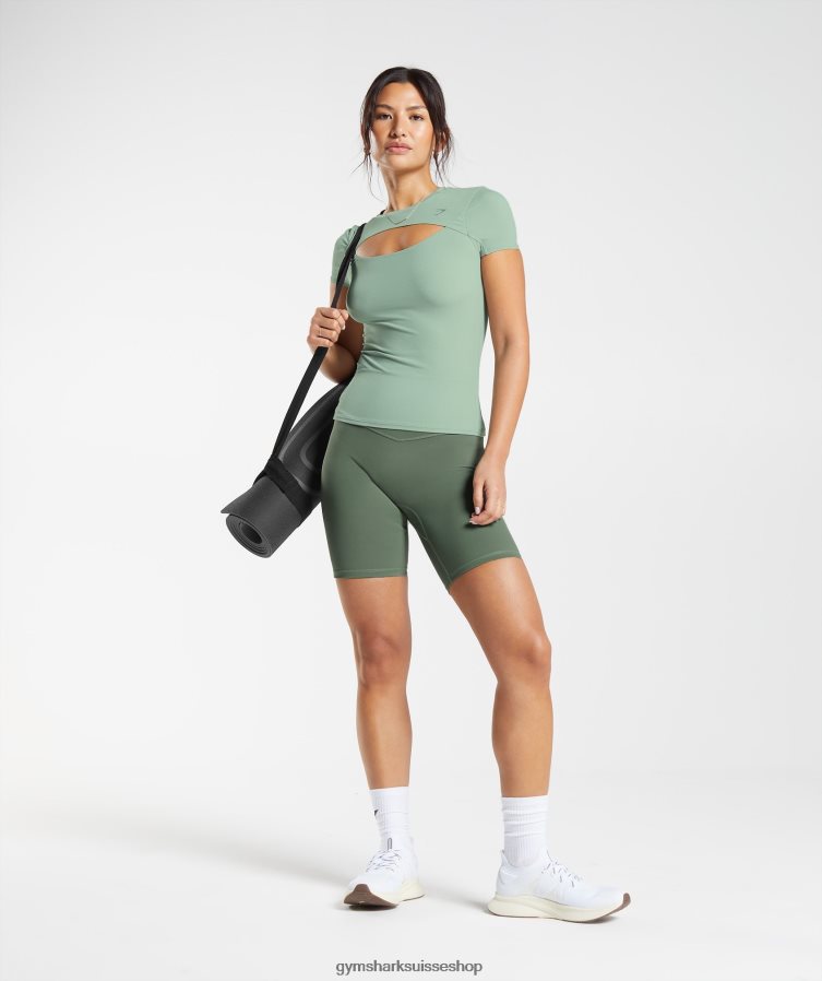 ch Gymshark femmes élever le sommet vert sauge du désert 02FP6T445 vêtements