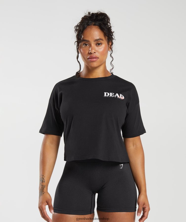 ch Gymshark femmes t-shirt midi dead lift noir 02FP6T413 vêtements