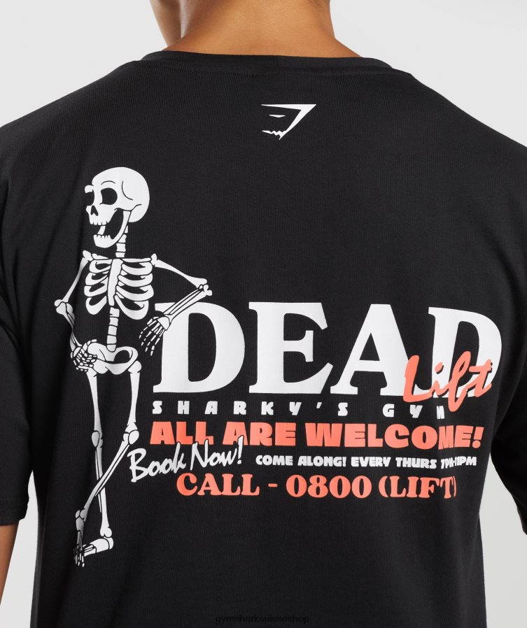 ch Gymshark femmes t-shirt midi dead lift noir 02FP6T413 vêtements