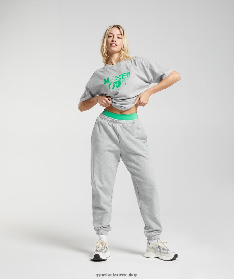 ch Gymshark femmes t-shirt oversize maximisé gris clair chiné 02FP6T482 vêtements