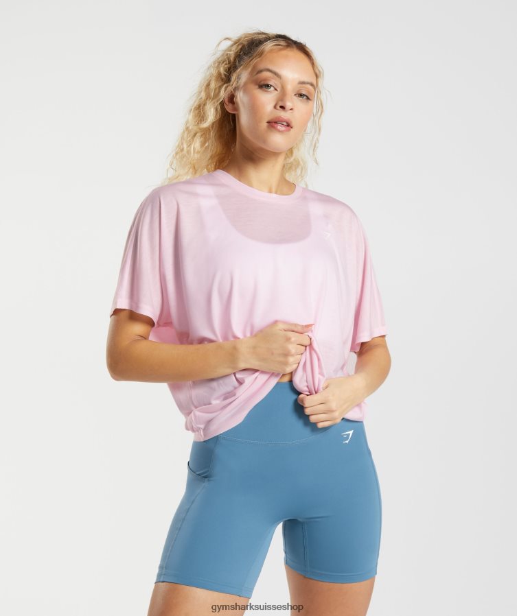 ch Gymshark femmes tee shirt ultra doux craie rose 02FP6T425 vêtements