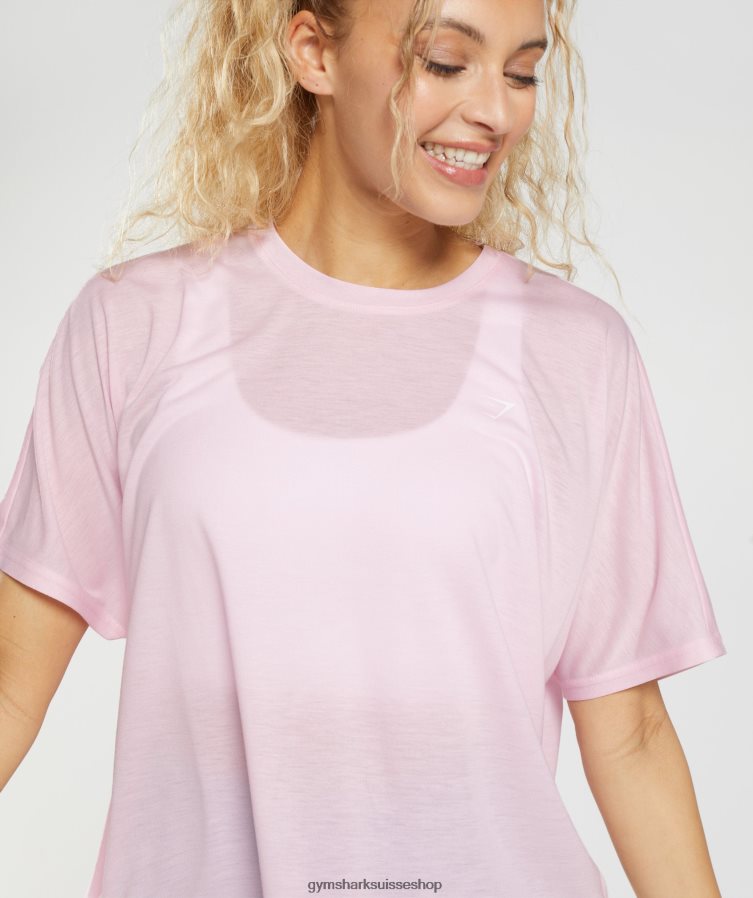 ch Gymshark femmes tee shirt ultra doux craie rose 02FP6T425 vêtements
