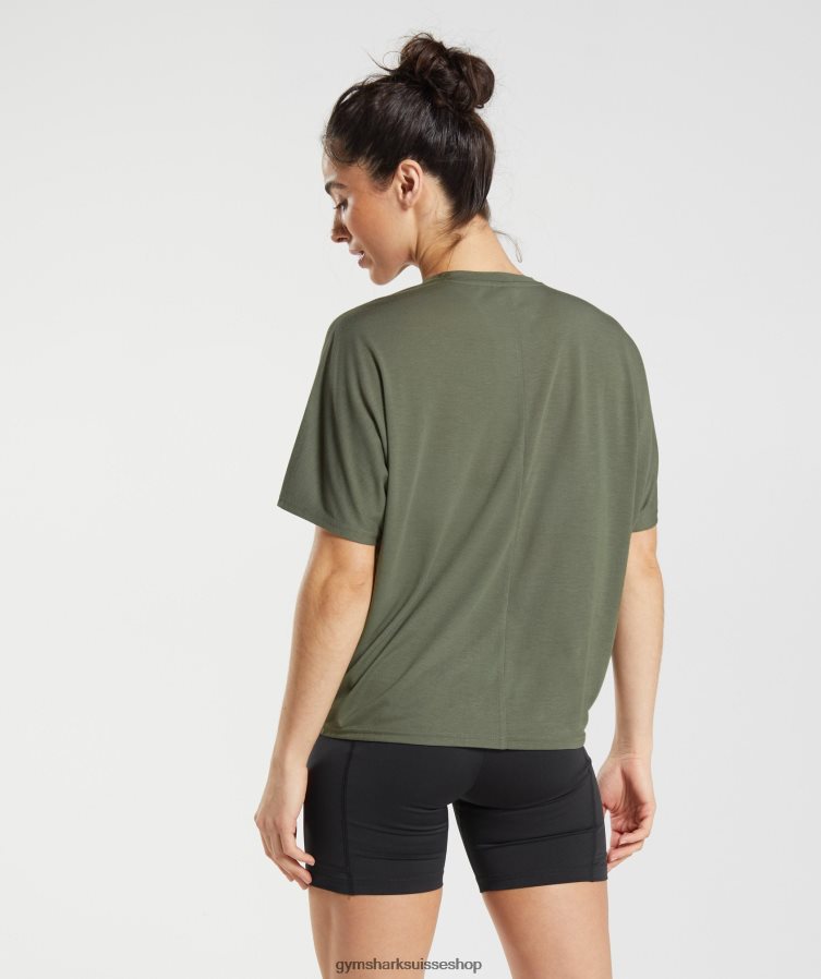 ch Gymshark femmes tee shirt ultra doux olive poussiéreuse 02FP6T489 vêtements