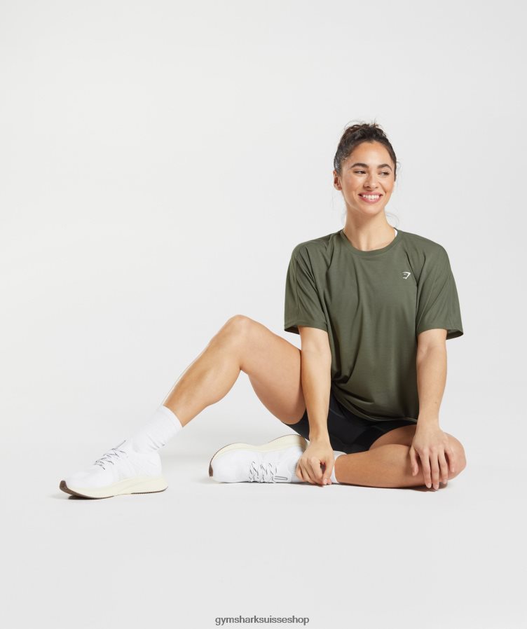 ch Gymshark femmes tee shirt ultra doux olive poussiéreuse 02FP6T489 vêtements