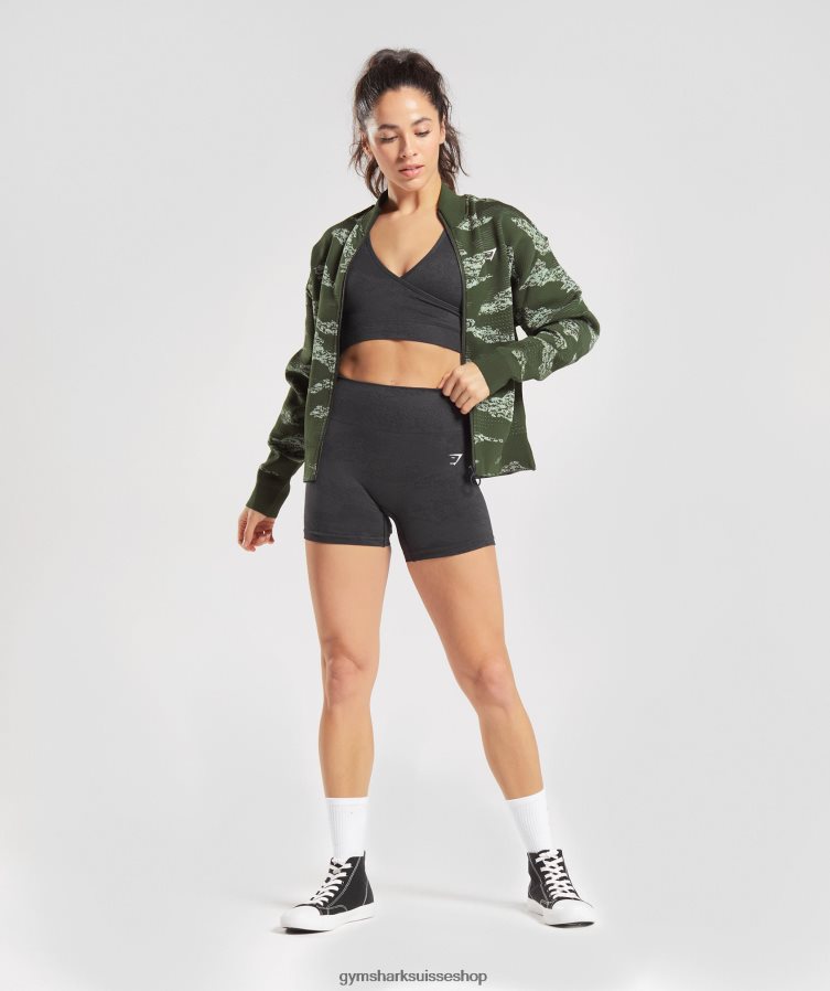 ch Gymshark femmes veste de survêtement camouflage sans couture adapt olive mousse/vert aloès 02FP6T371 vêtements